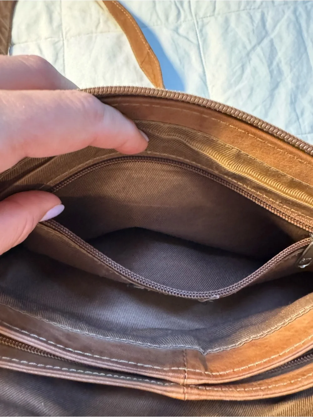 Y2K Great American Leather Works Genuine Leather Crossbody Bag